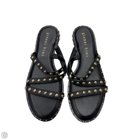 Sandals Flats By Gianni Bini In Black & Gold, Size: 7