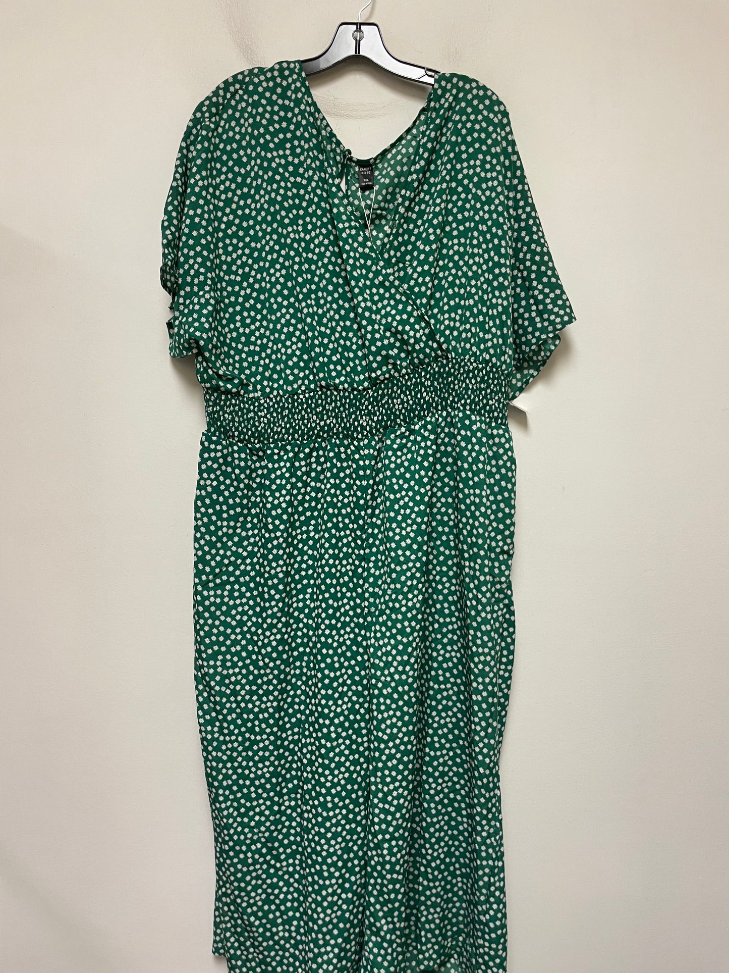 Green & White Dress Casual Maxi Clothes Mentor, Size 5