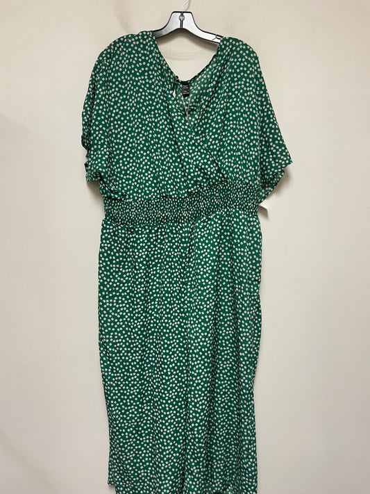 Green & White Dress Casual Maxi Clothes Mentor, Size 5