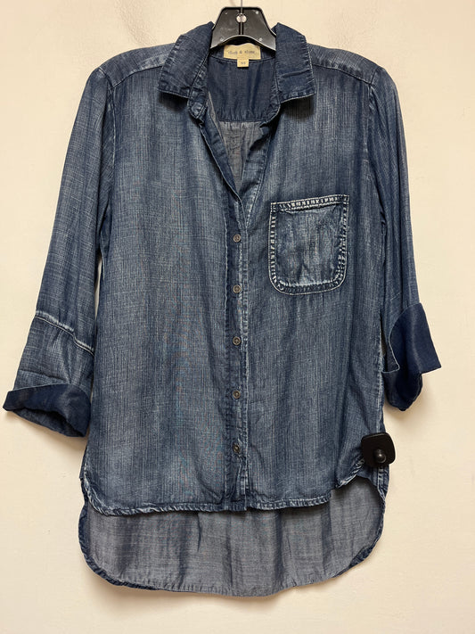 Blue Denim Top Long Sleeve Cloth & Stone, Size Xs