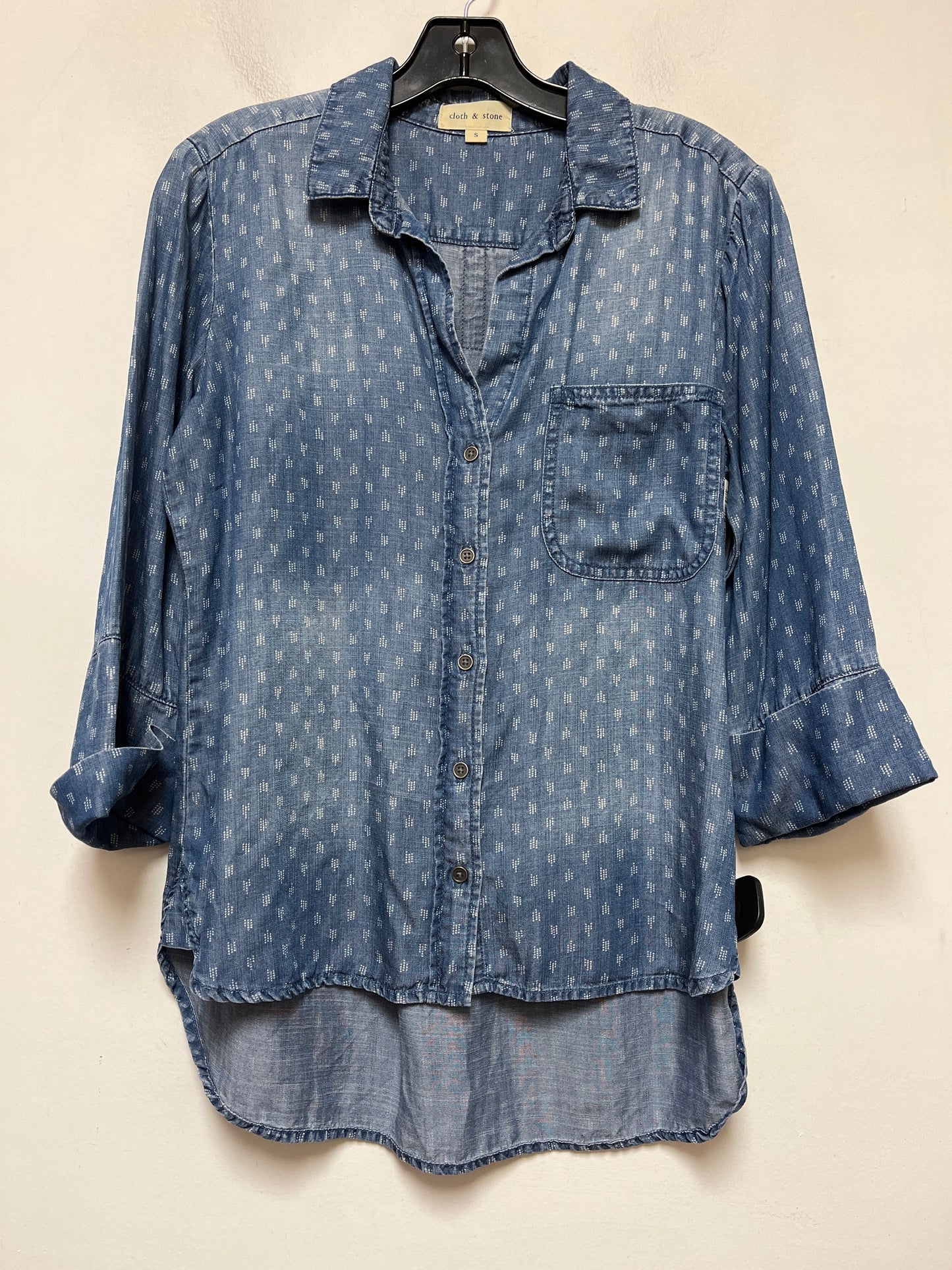 Blue Denim Top Long Sleeve Cloth & Stone, Size S