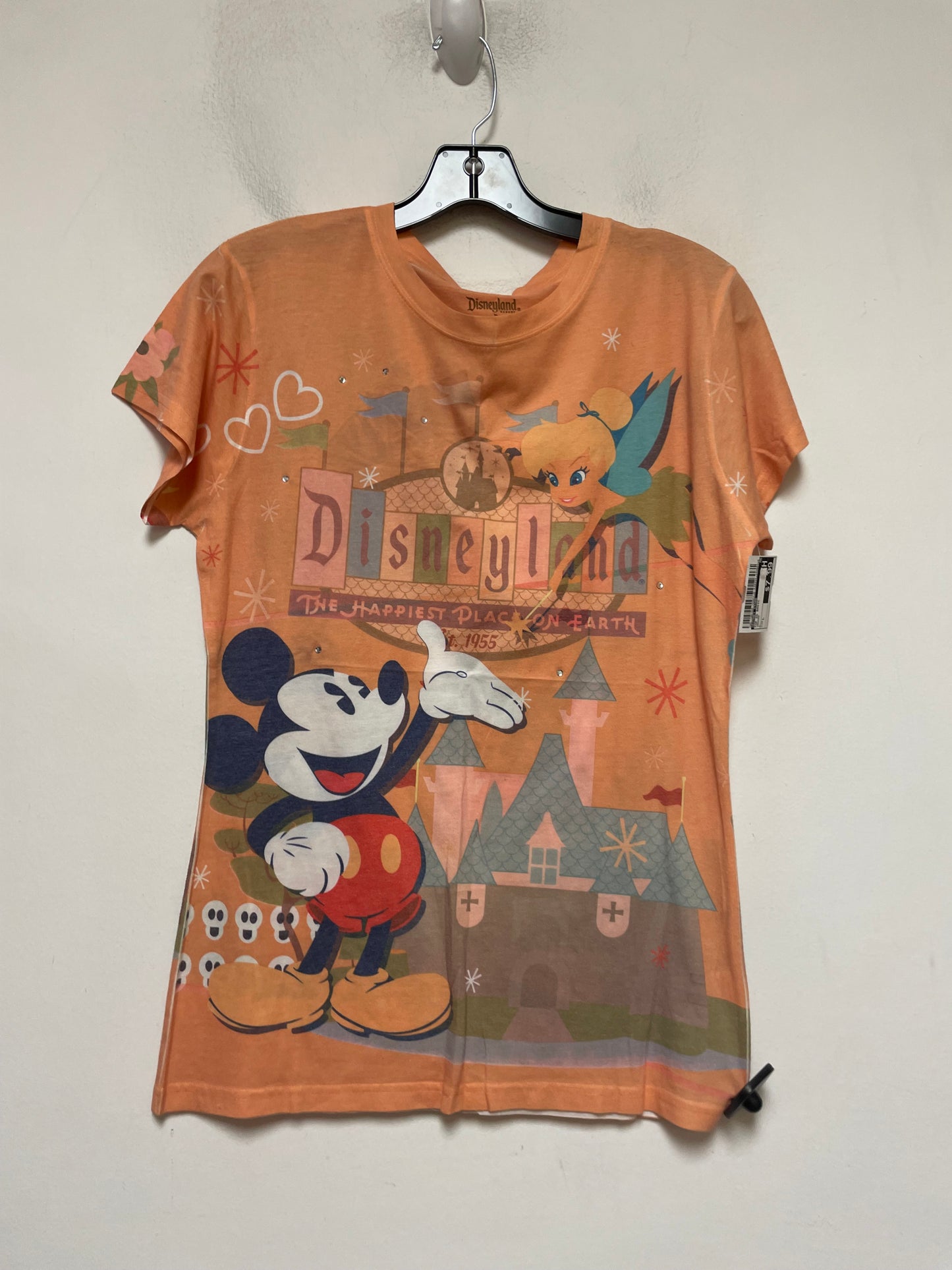 Orange Top Short Sleeve Basic Disney Store, Size L