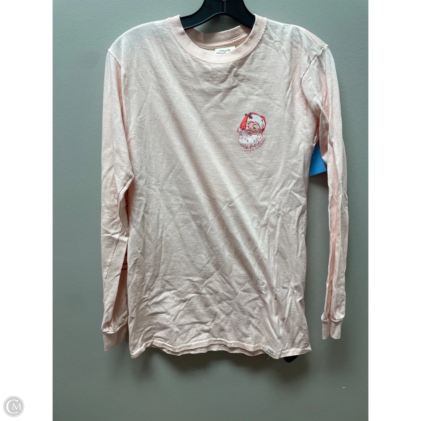 Top Long Sleeve By Simply Southern In Peach, Size: S