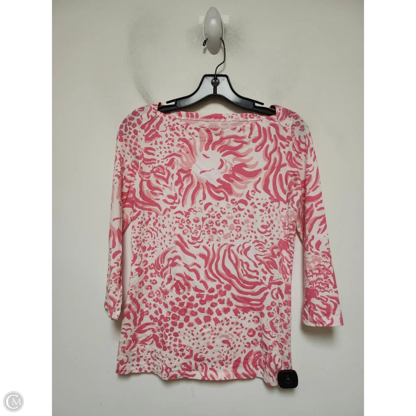 Top Long Sleeve Designer By Lilly Pulitzer In Pink & White, Size: Xs