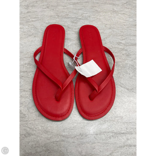 Sandals Flip Flops By J. Crew In Red, Size: 9