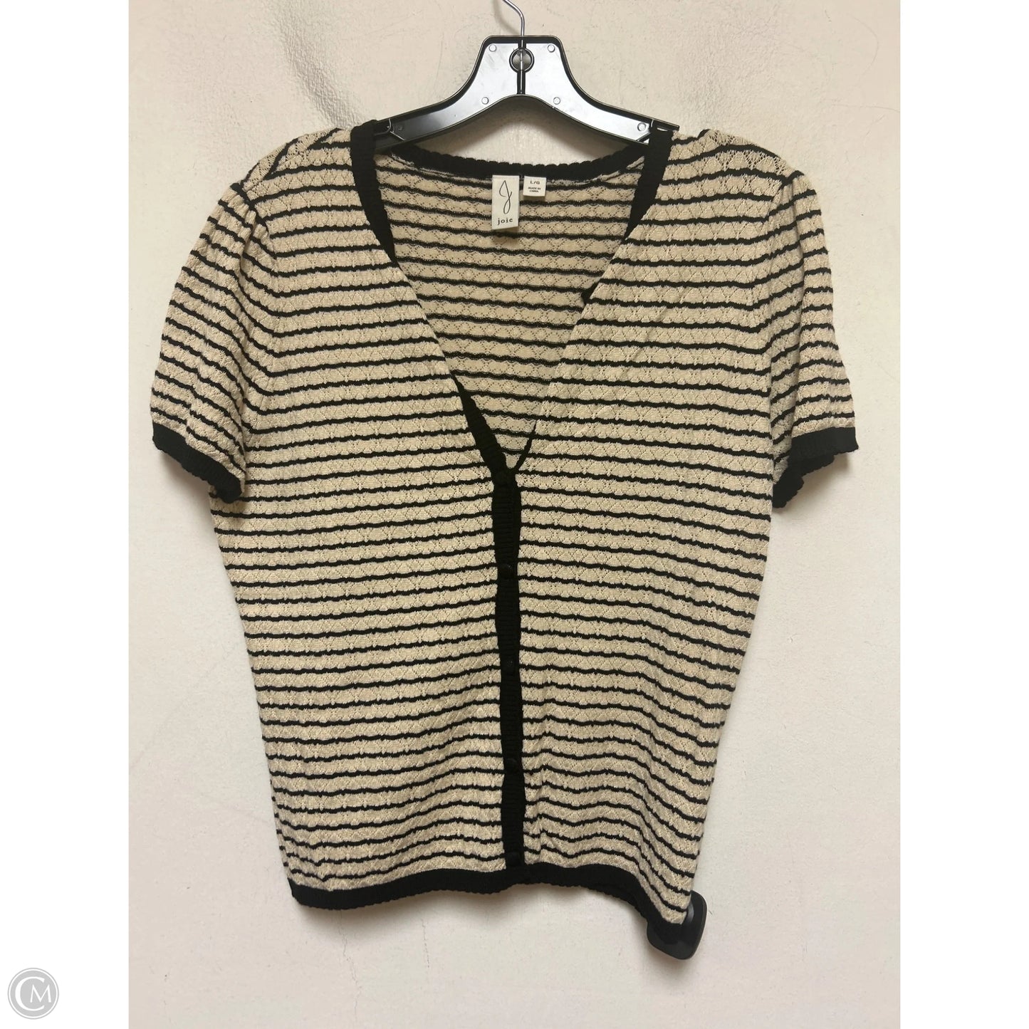 Top Short Sleeve By Joie In Black & Tan, Size: L
