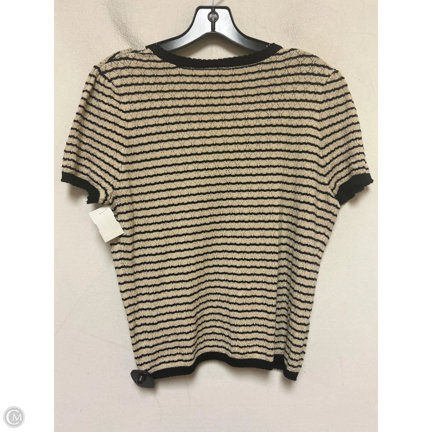 Top Short Sleeve By Joie In Black & Tan, Size: L