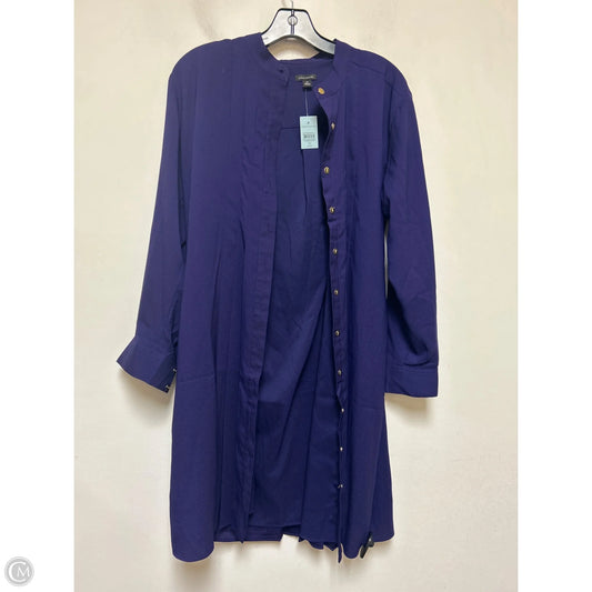 Dress Casual Midi By Ann Taylor In Purple, Size: M