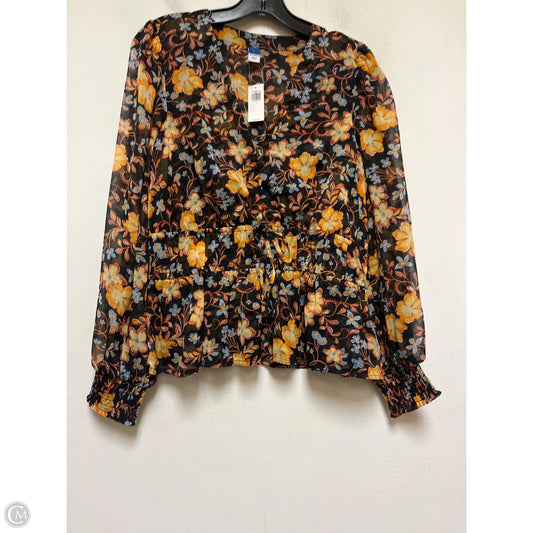 Top Long Sleeve By Old Navy In Floral Print, Size: L