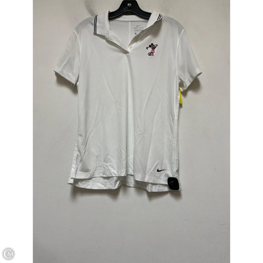 Athletic Top Short Sleeve By Nike In White, Size: L