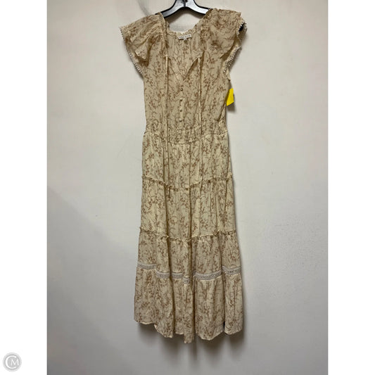 Dress Casual Maxi By Moon River In Cream & Tan, Size: L