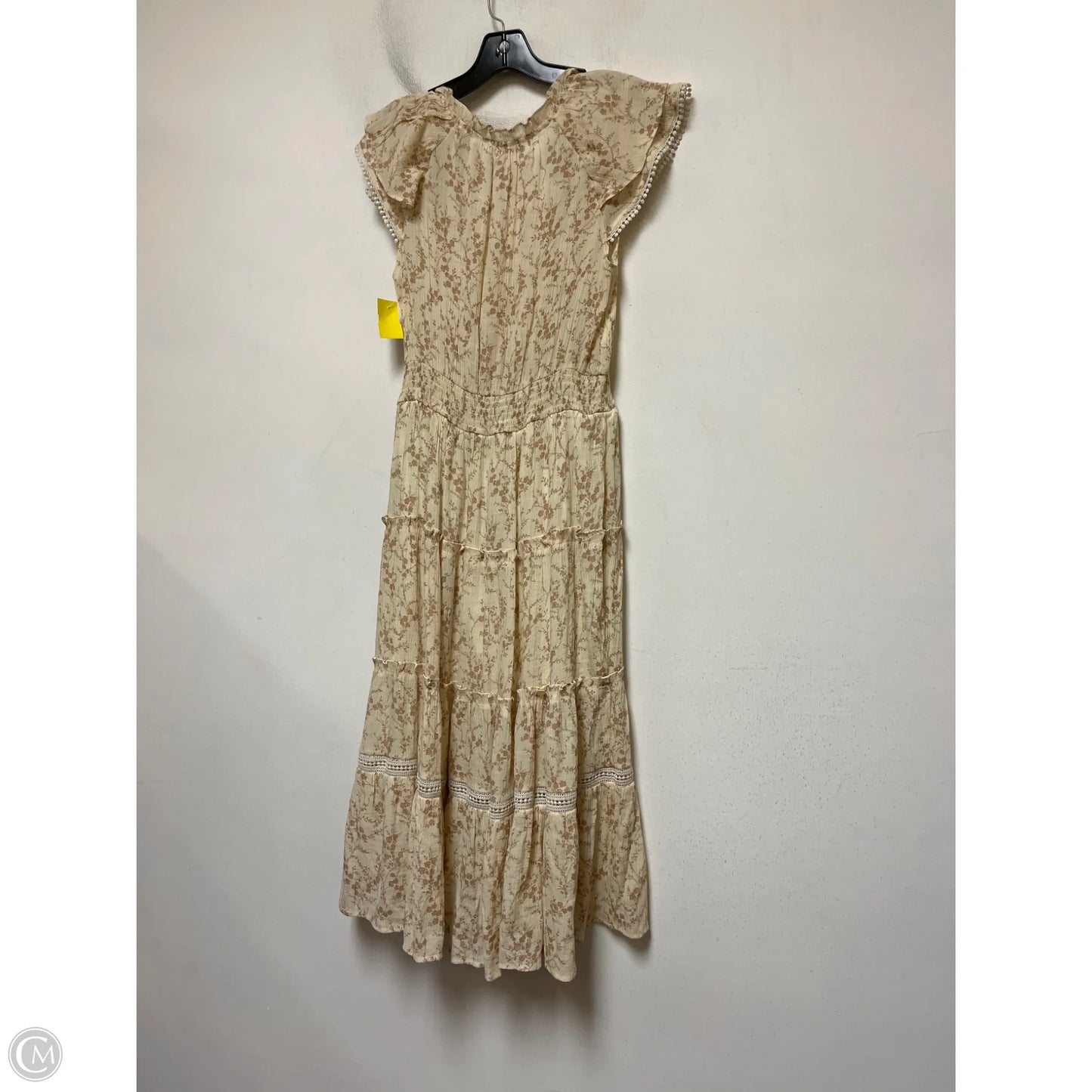 Dress Casual Maxi By Moon River In Cream & Tan, Size: L