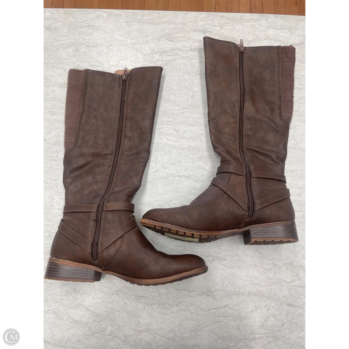 Boots Mid-calf Flats By Life Stride In Brown, Size: 9