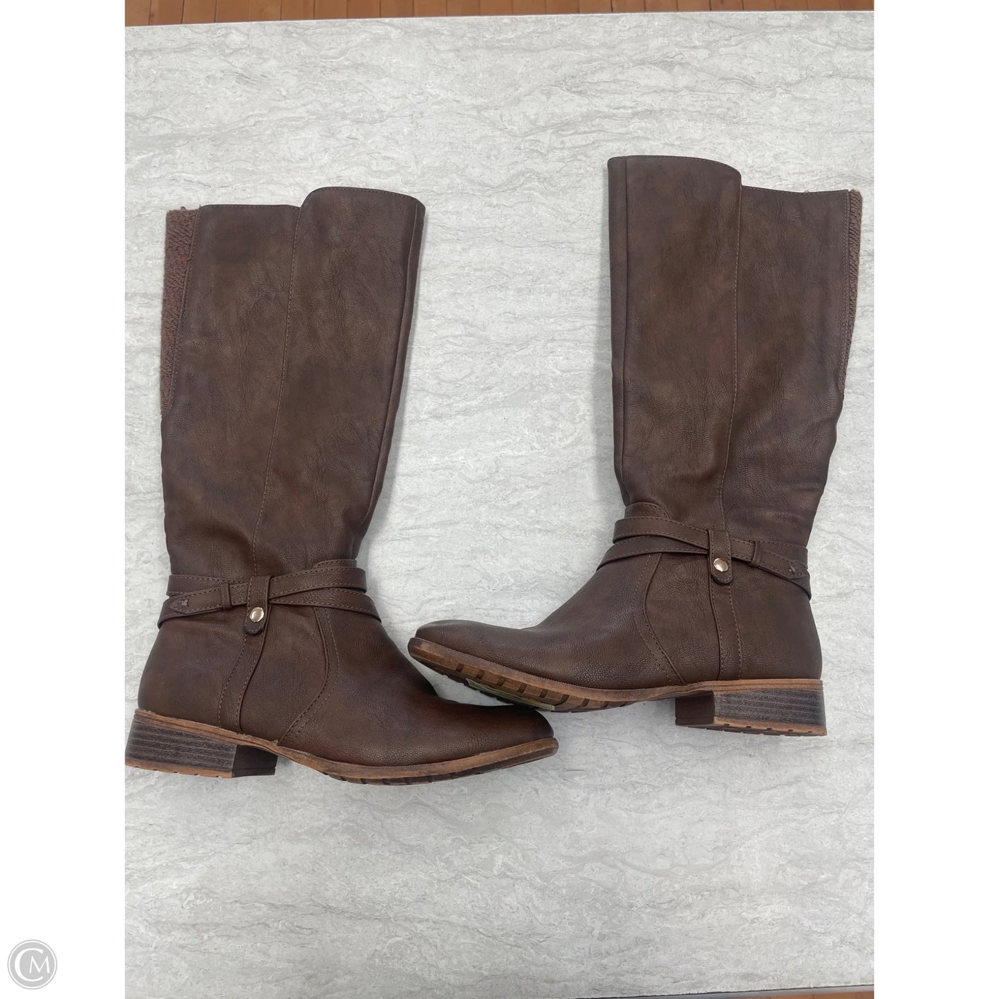 Boots Mid-calf Flats By Life Stride In Brown, Size: 9