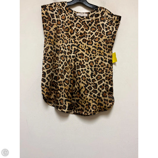 Top Short Sleeve By Loft In Animal Print, Size: S
