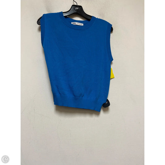 Top Sleeveless By Zara In Blue, Size: Xl