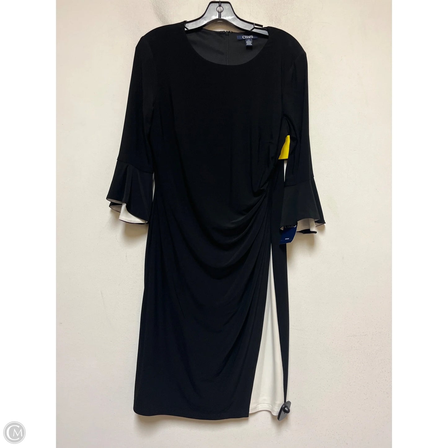 Dress Casual Midi By Chaps In Black & White, Size: L