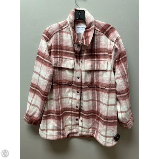 Jacket Shirt By Old Navy In Plaid Pattern, Size: M