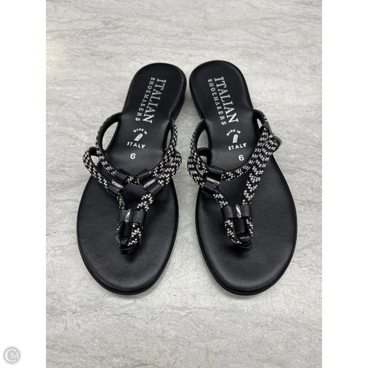 Sandals Flats By Italian Shoemakers In Black, Size: 6