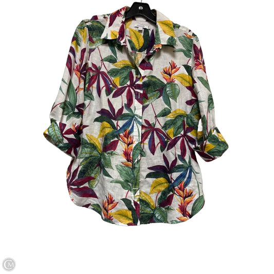 Top Long Sleeve By Chicos In Tropical Print, Size: M