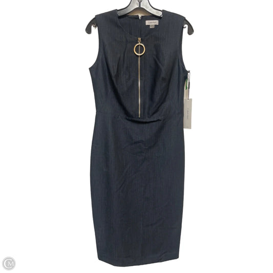 Dress Casual Midi By Calvin Klein In Blue Denim, Size: S