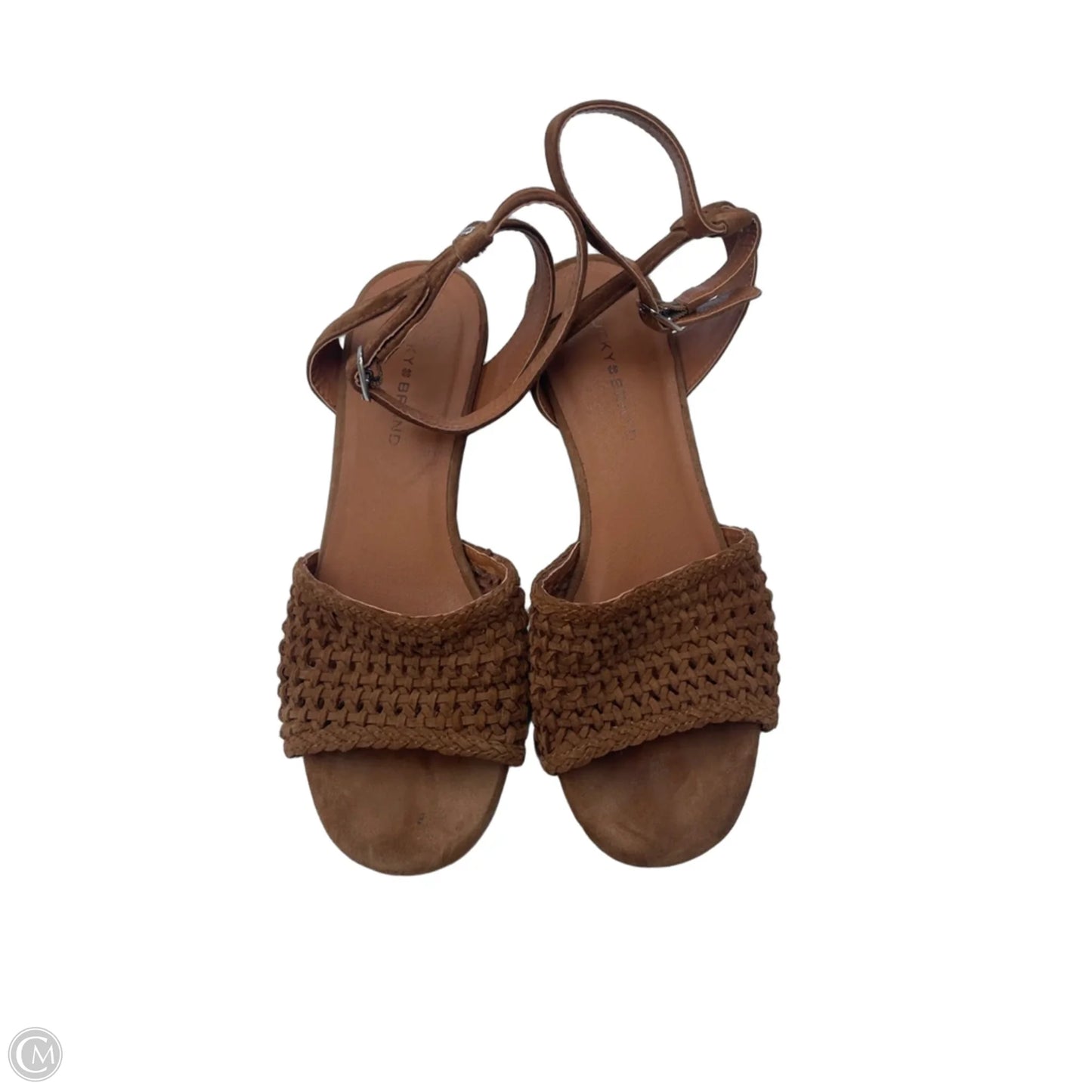 Sandals Heels Block By Lucky Brand In Tan, Size: 8