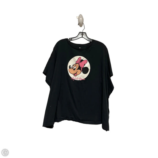 Top Short Sleeve Basic By Disney In Black, Size: 3x