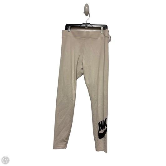 Athletic Leggings By Nike In Cream, Size: Xl
