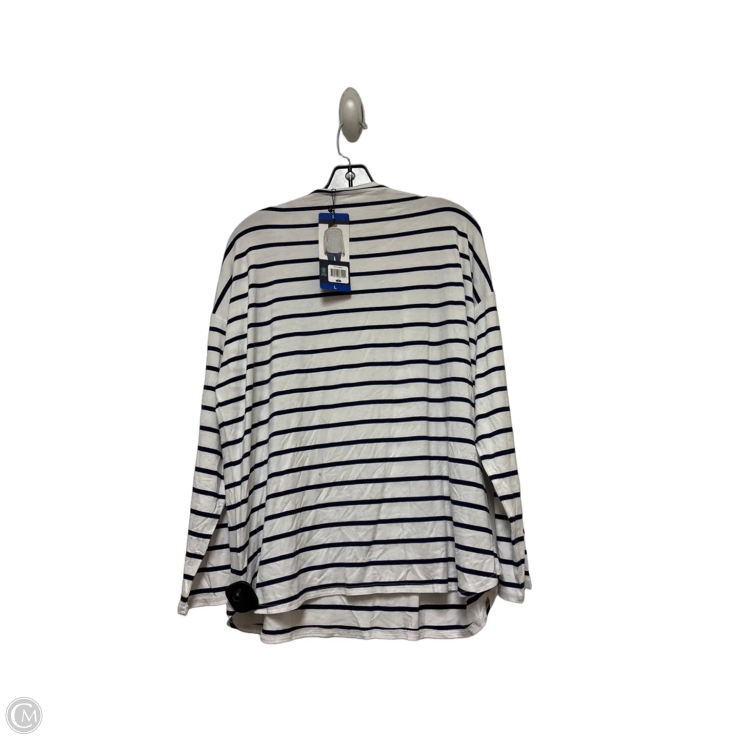 Top Long Sleeve Basic By Gap In Striped Pattern, Size: L