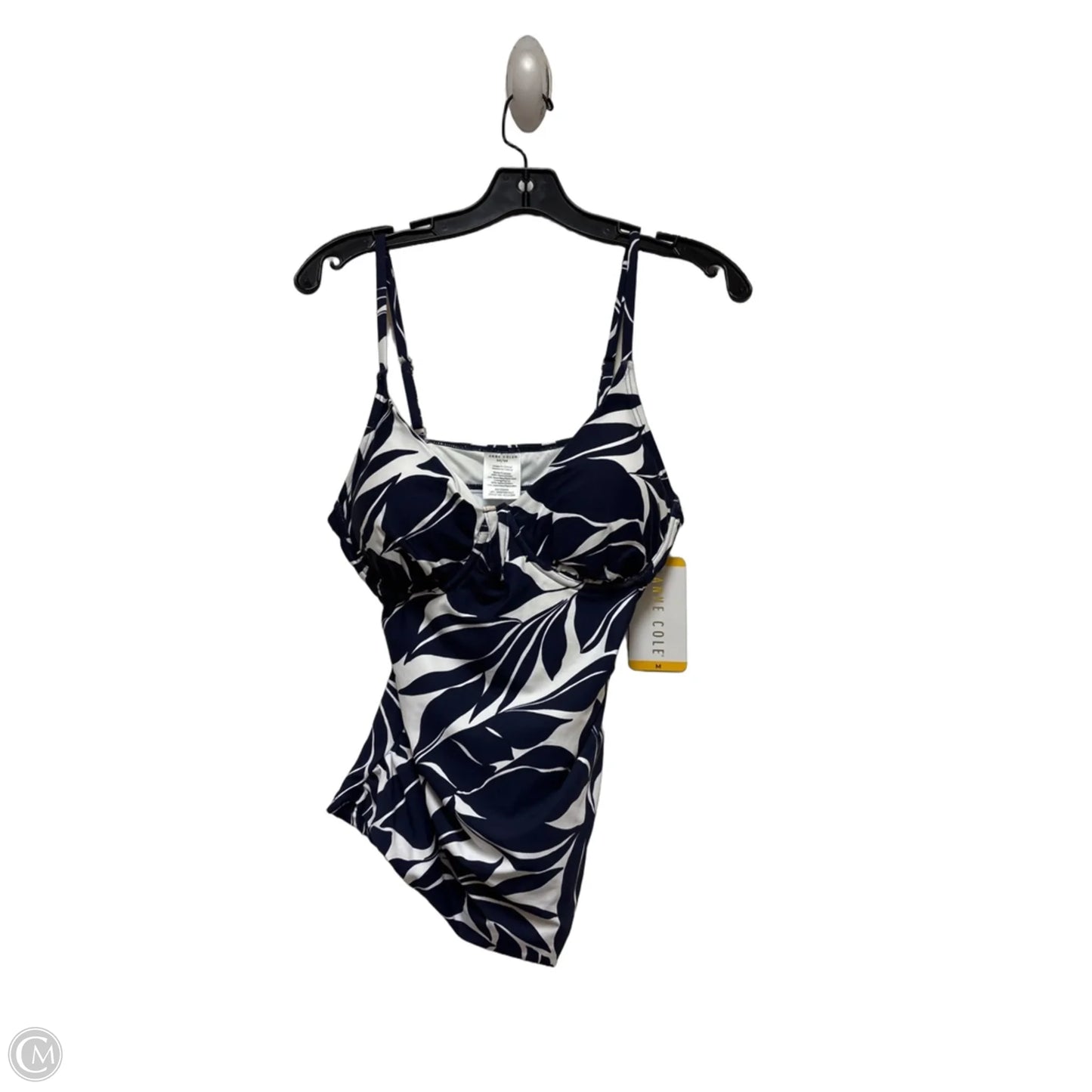 Swimsuit Top By Anne Cole In Blue & White, Size: M