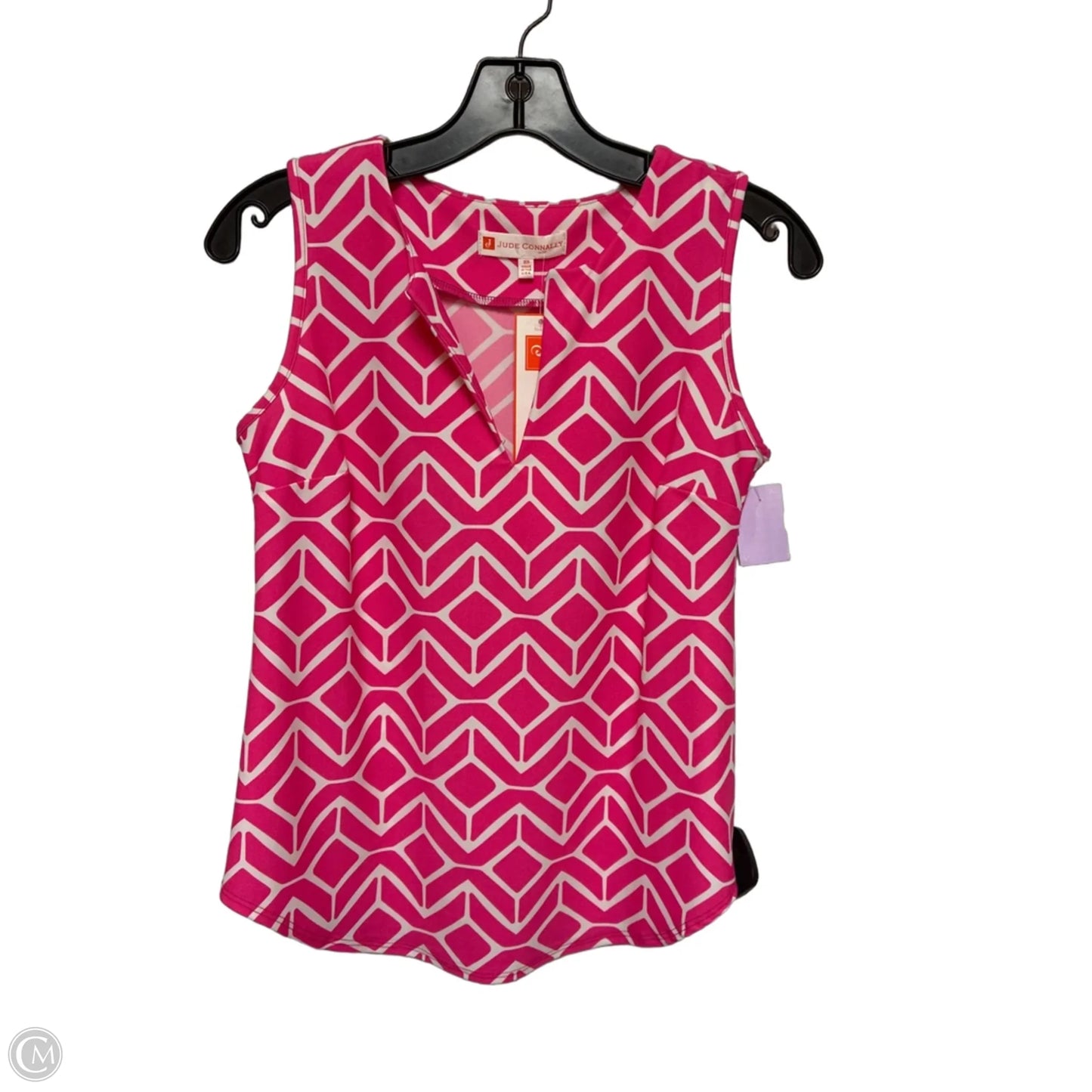 Top Sleeveless By Jude Connally In Pink & White, Size: Xs