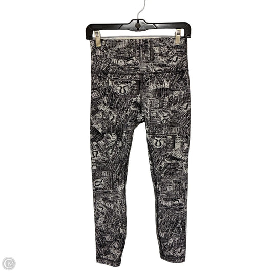 Athletic Leggings By Lululemon In Black & White, Size: 8