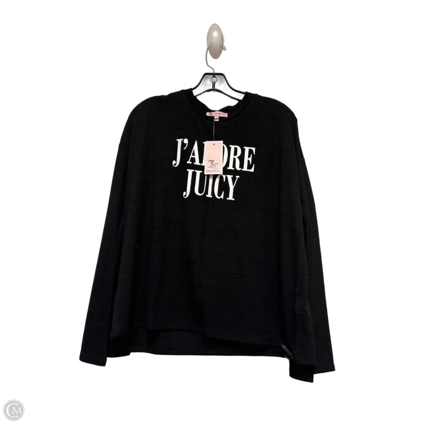 Top Long Sleeve By Juicy Couture In Black & White, Size: L