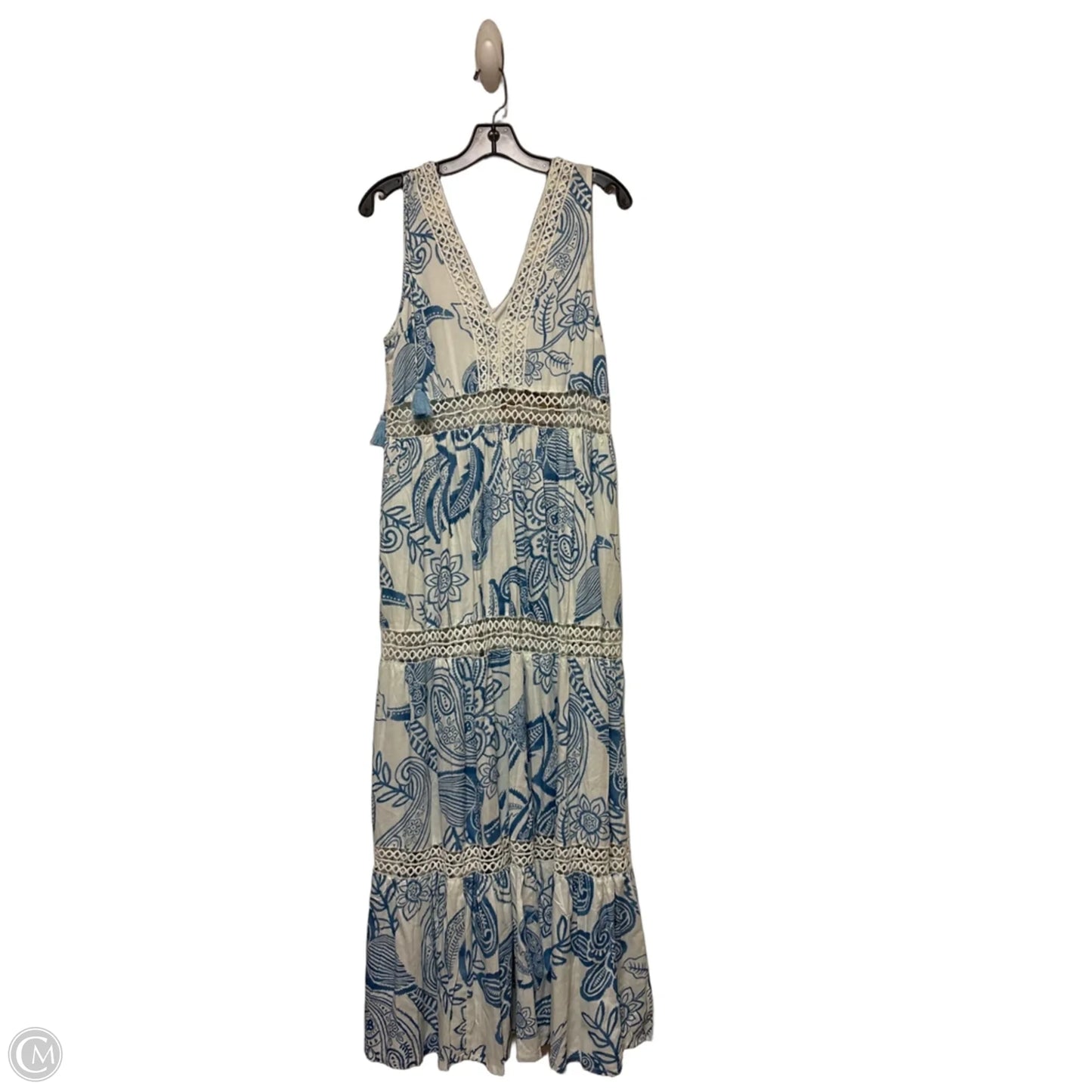Dress Casual Maxi By Clothes Mentor In Blue & White, Size: Xl