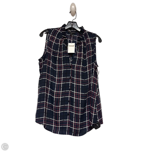 Top Sleeveless By Banana Republic In Blue & Red & White, Size: M