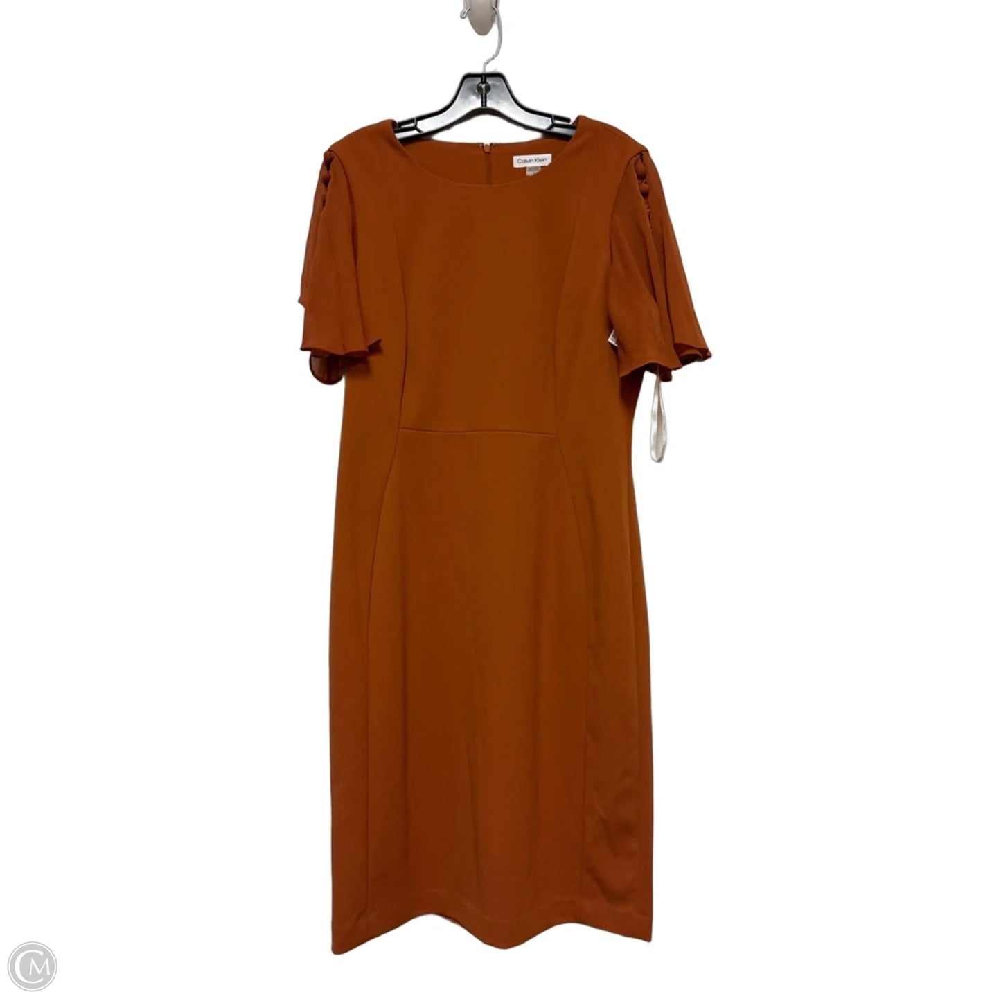 Dress Casual Short By Calvin Klein In Orange, Size: L
