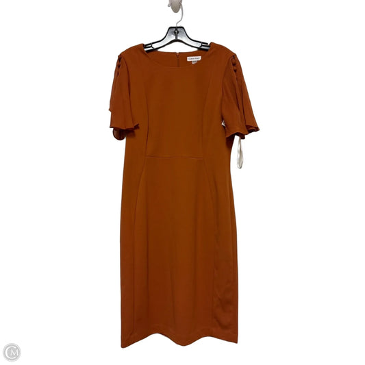 Dress Casual Short By Calvin Klein In Orange, Size: L