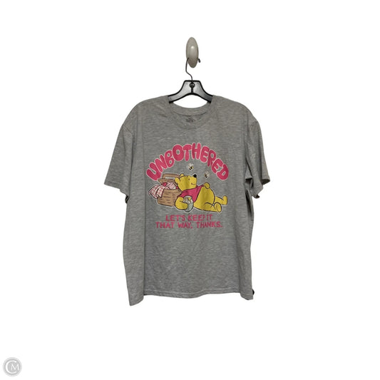Top Short Sleeve Basic By Disney In Grey, Size: 2x