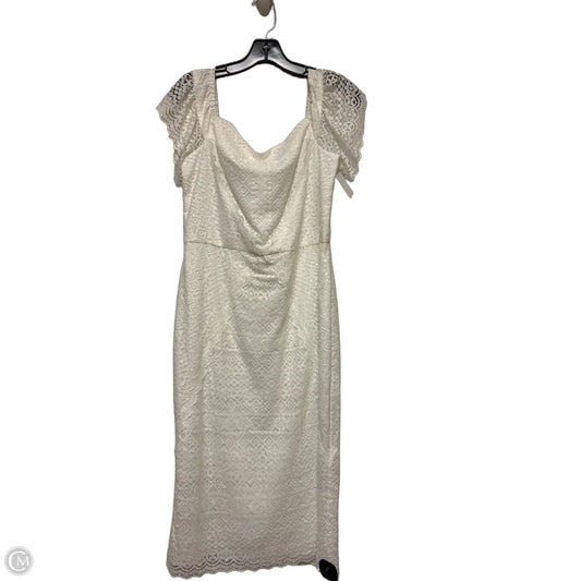 Dress Casual Midi By Maggy London In White, Size: M