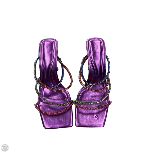Sandals Heels Kitten By Zara In Purple, Size: 6.5