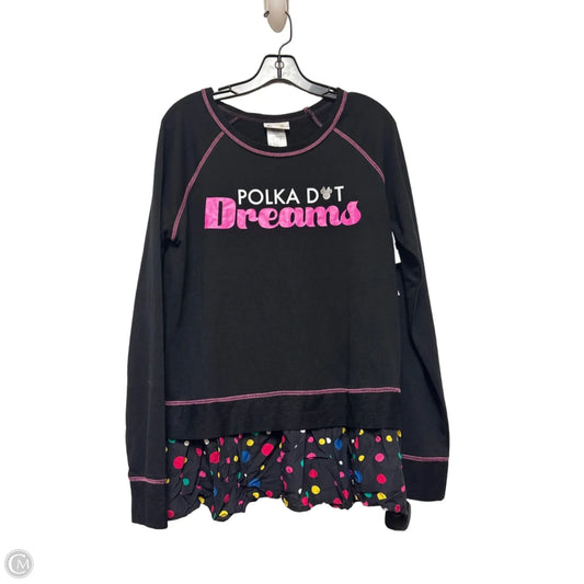 Top Long Sleeve By Disney Store In Black & Pink, Size: L