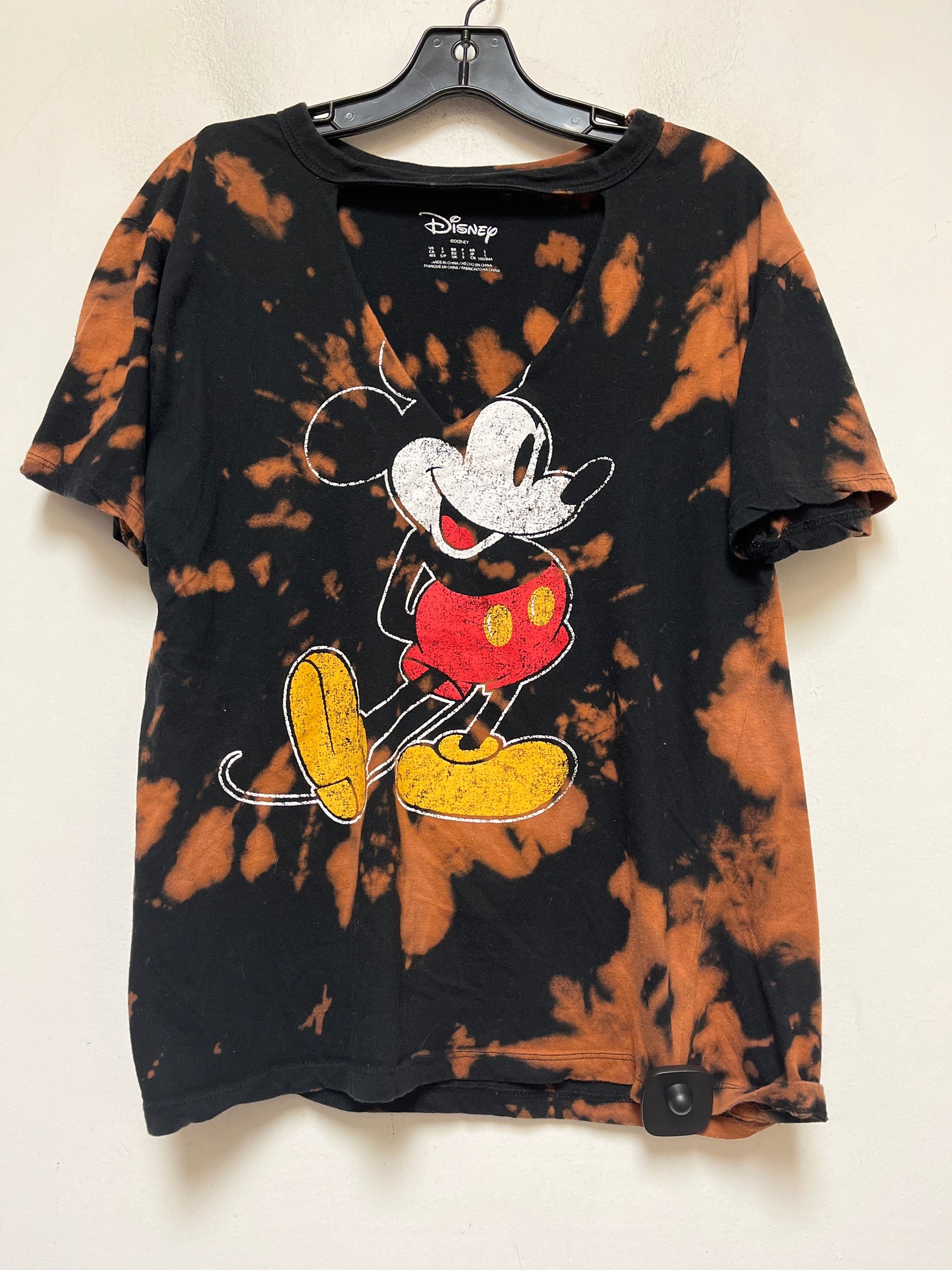 Tie Dye Print Top Short Sleeve Basic Walt Disney, Size S