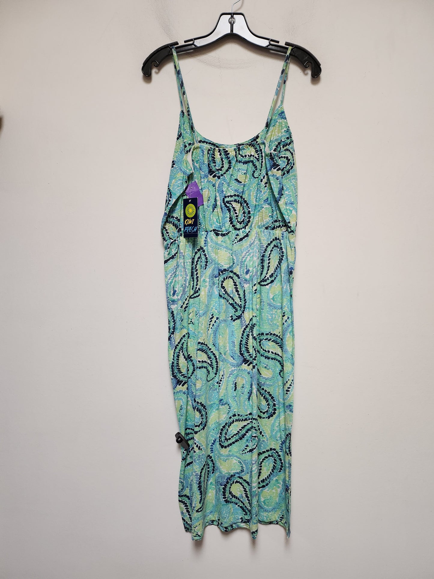 Blue & Green Dress Casual Midi Clothes Mentor, Size S