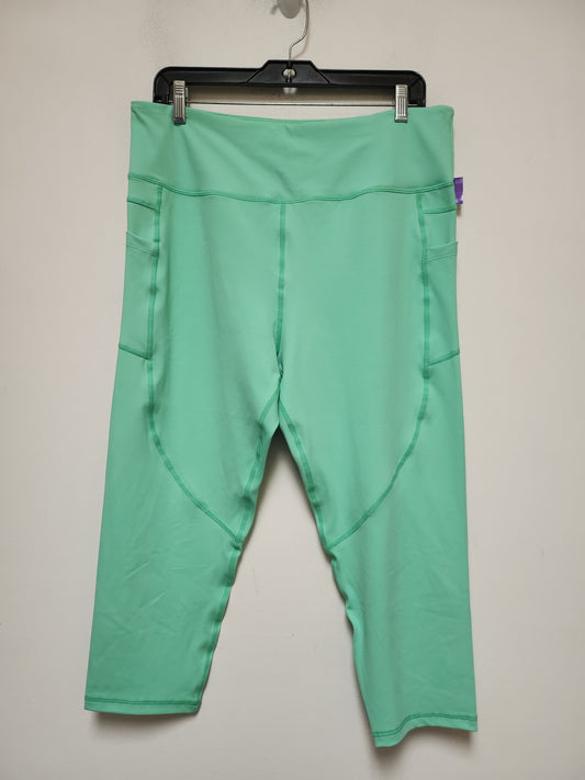 Green Athletic Leggings Capris Zyia, Size 2x