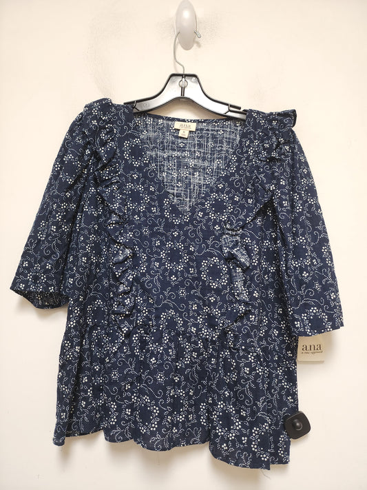 Blue Top Short Sleeve Ana, Size Xl