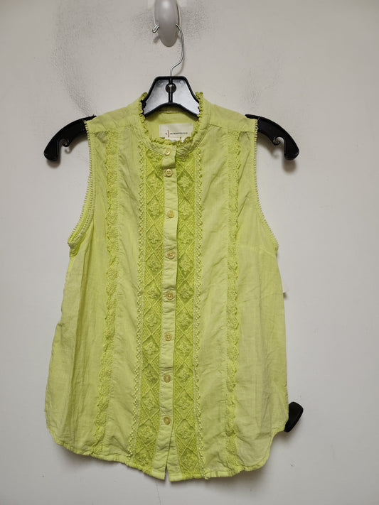 Green Top Sleeveless Anthropologie, Size Xs