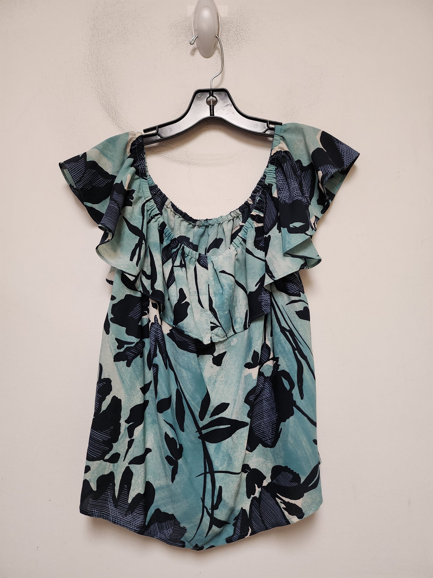 Blue & Green Top Short Sleeve Maeve, Size M