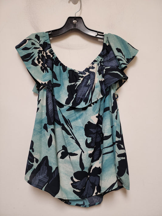 Blue & Green Top Short Sleeve Maeve, Size M