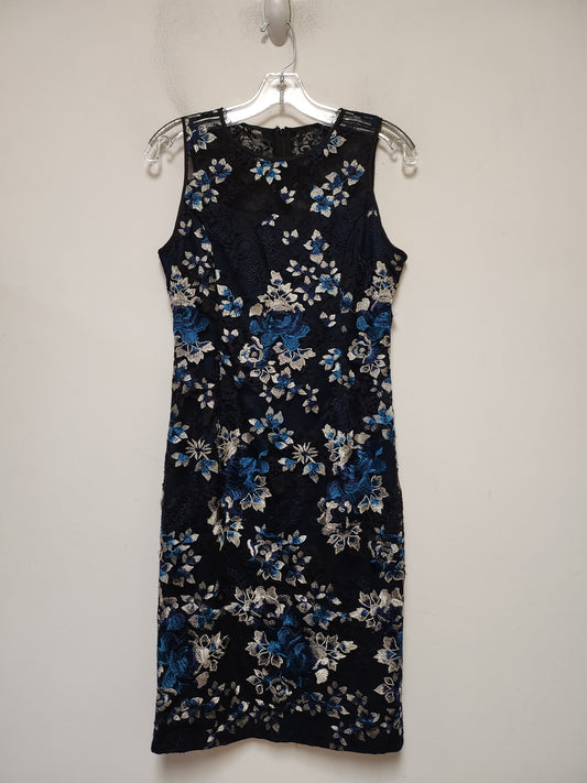 Black & Blue Dress Casual Midi White House Black Market, Size Xs