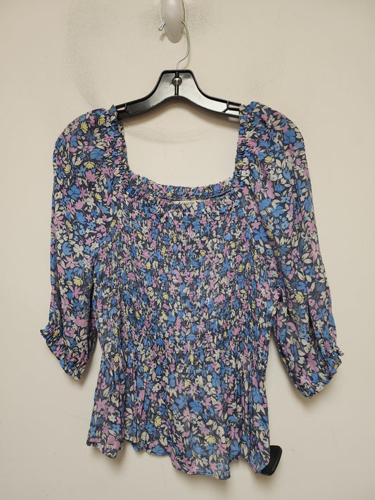 Floral Print Top Short Sleeve Nanette By Nanette Lepore, Size S